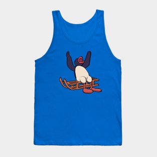 pengui pingu on a sleigh hands up to the sky Tank Top